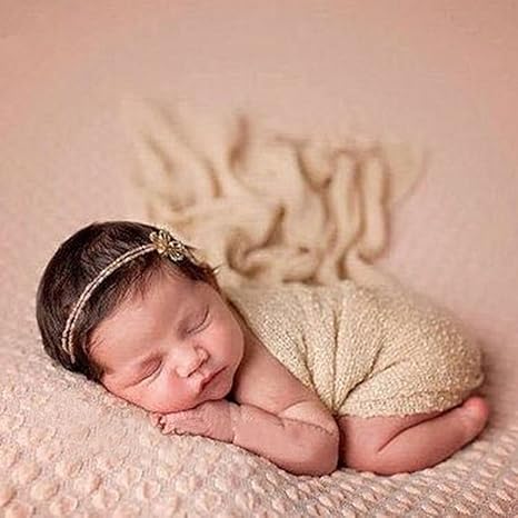 Zumuii Butterme Bebe Recien Nacido Soft Stretchy Envuelto De Punto Bebe Foto Fotografia Accesorios Kaki Amazon Es Hogar