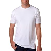 Next Level Men's Sueded Crew T-Shirt - 2XL, White, 60% Cotton/40% Polyester Blend