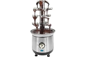 Chocolate Fountain 4 Tier, 2.5lb Capacity, Stainless Steel Electric Chocolate Fondue Fountain Machine for Nacho Cheese, Sauce