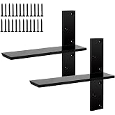 2-Pack Floating Shower Bench Brackets - 14" L x 2.5" W Heavy-Duty Hidden Countertop Wall Support Brackets, 3/8" Thick, Ideal for Floating Vanity, Cabinets, Granite,Dishwashers, Bin,and Bench Seats