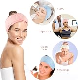 KinHwa 3 Pack Spa Facial Headbands Adjustable Microfibre Blue view 4