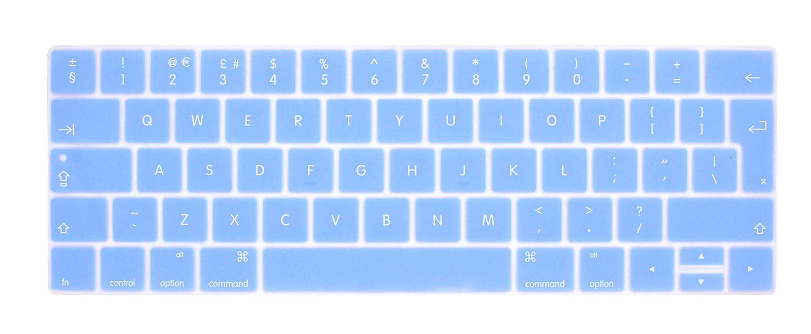 MMDW English UK Lake Blue Silicone Keyboard Cover for MacBook Pro 13 15 inch 2019 2018 2017 2016 with Touch Bar&Touch ID Model:A2159 A1989 A1706/A1990 A1707,European Version