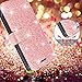 LG Stylo 5 Case,LG Stylo 5 plus Case,LG Stylo 5 Wallet Case W/Screen Protector [2 Pack]/Kickstand/Credit Card Slots,Wrist Strap PU Leather Bling Glitter Flip Case Wallet Cover for Girls Women,Rosegold