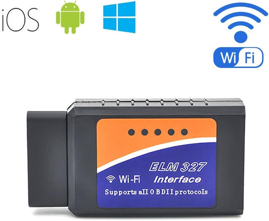 Car WIFI OBD 2 OBD2 OBDII Code Reader Scan Tool, compatible with IOS, Android & Windows Devices (Blue)