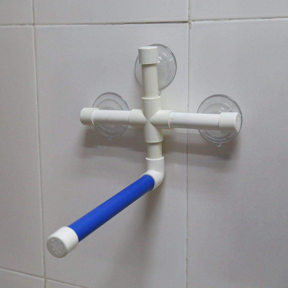 Yosoo Bird Parrot Perches Foldable Suction Cup Bird Perch Perches Stand Window Shower Bath Wall Paw Grinding Stand Toy Blue/White