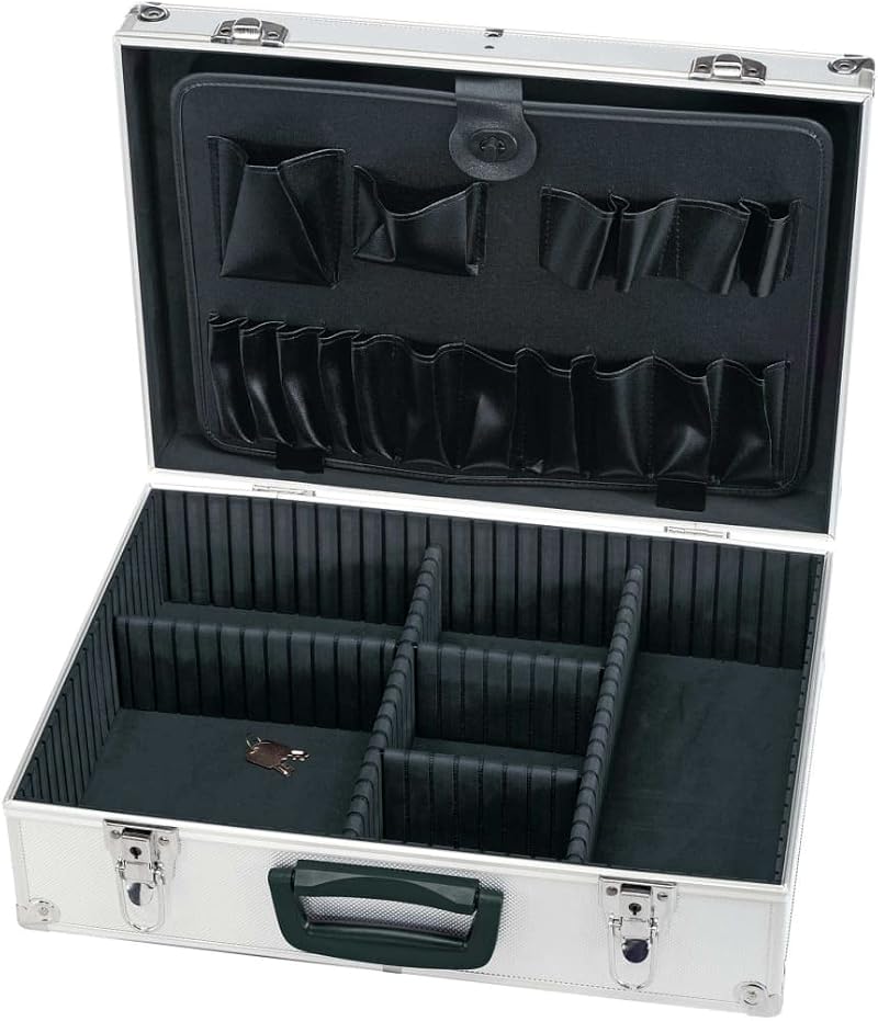 Draper 85743 Aluminium Effect Tool Case Silver Heavy Duty Padded Dividers