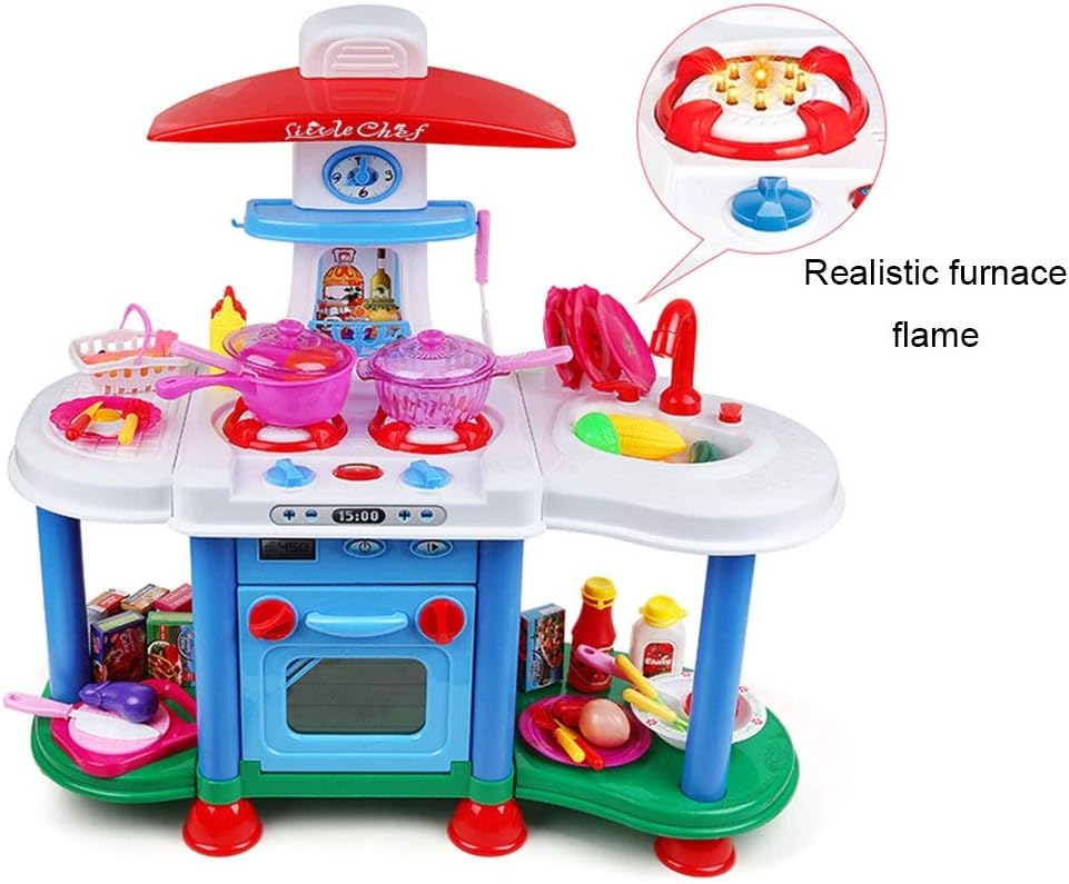 playing with kitchen toys