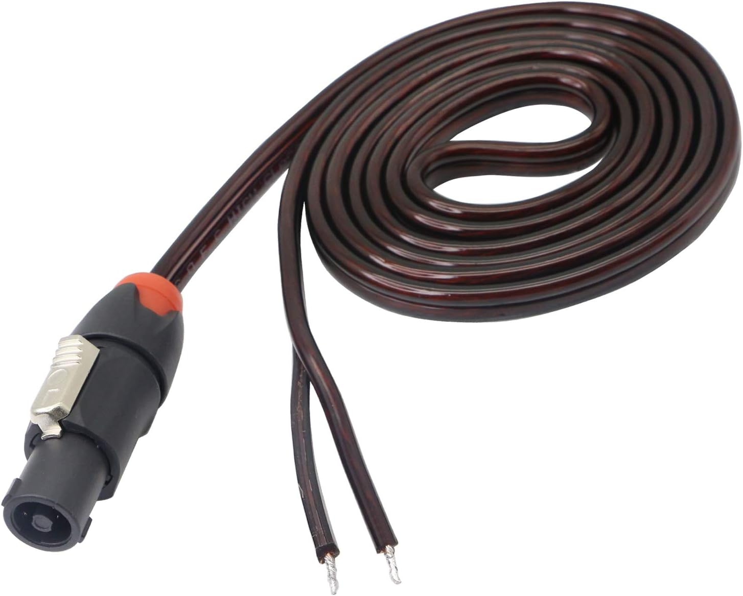 XMSJSIY Speakon Speaker Cable Bare Wire, Speakon to Speaker Wire Audio Cord Amplifier Connection Cord for DJ/PA with Twist Lock-2M