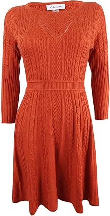 calvin klein red sweater dress