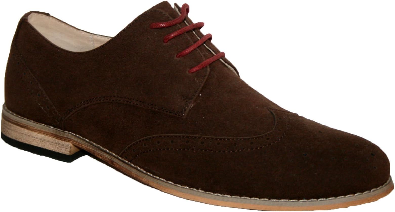 MENS LACE UP SHOES FAUX SUEDE BROGUES IN 3 COLOURS BROWN 10