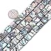 8mm Natural Flat Square Abalone Shell Semi Precious Gemstone Beads for Jewelry Making (48pcs/Strand)