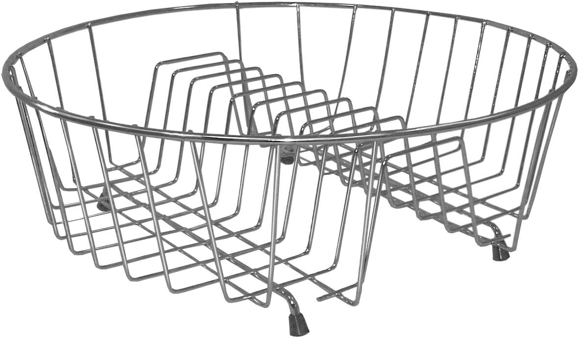 Dish Drainer Round 34 cm Silver Gloss Small Fruit Dish Drying Rack