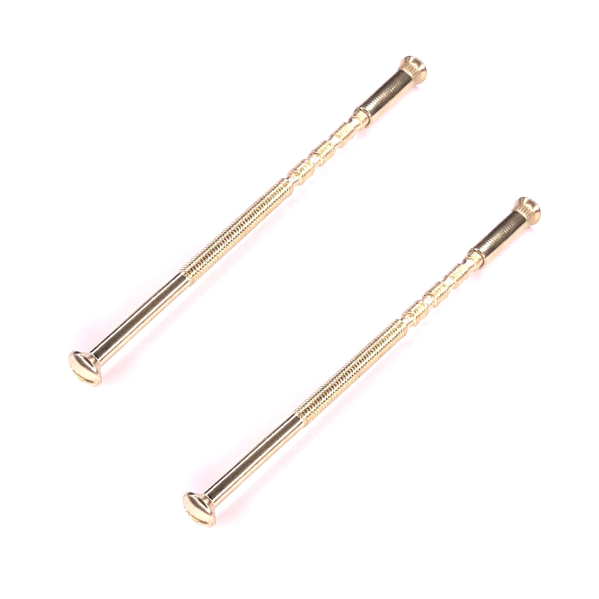 cyclingcolors 2 x Connecting Screws M4 x 95 Colour Brass Golden Furniture Connector Screws Vintage Sleeve Screws Furniture Screws Wood Connector Cabinet