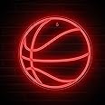 Lumoonosity Basketball Neon Sign - Basketball Lights for Bedroom, Game Room, Wall, Basketball Theme Room Decor - Cool Basketball Neon Light for Fans - Hanging Sports Led Signs with Red Color
