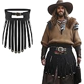 HKSICHENGKEJI Medieval Leather Skirt Knight Tassel Skirt Roman Armor Skirt Adult Costume Accessory Gladiator Cosplay Costume