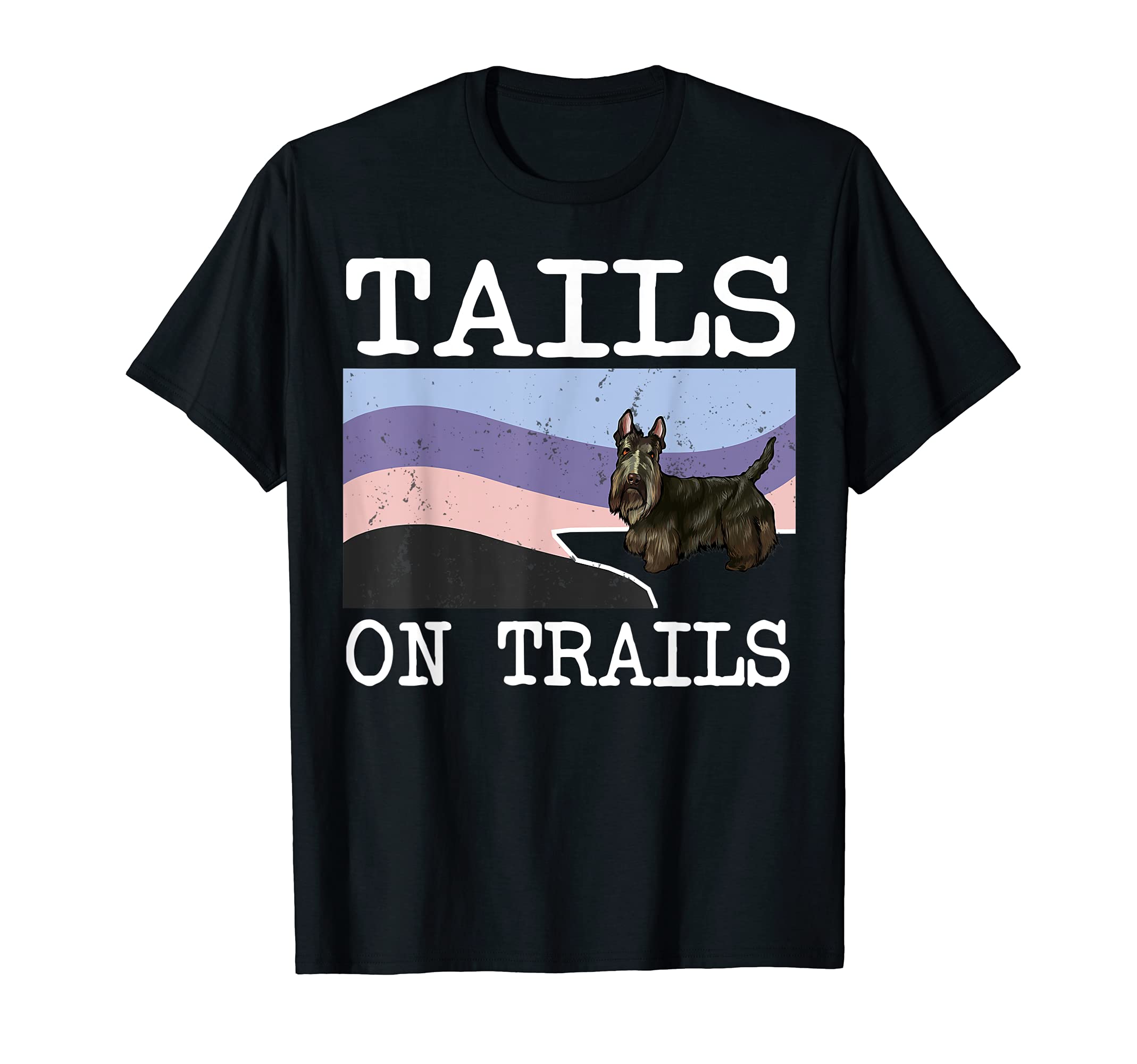 Scottish Terrier Tails On Trails Funny Dog Hiking T-Shirt