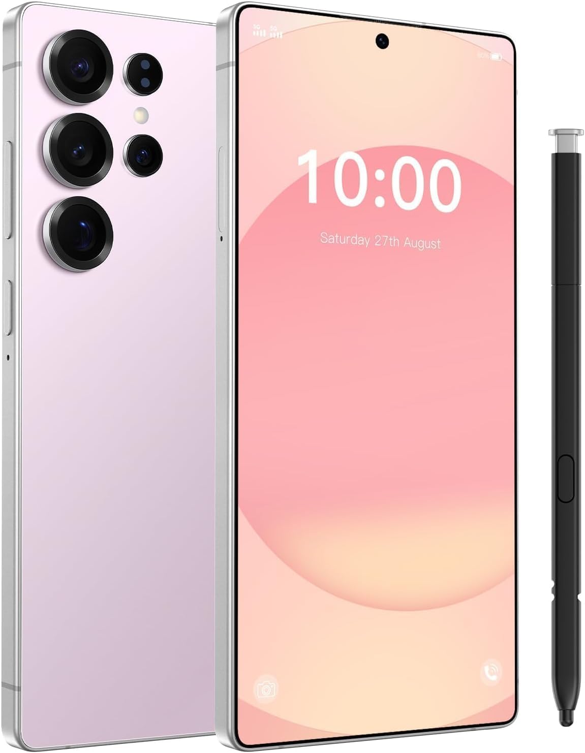 5G Unlocked Cell Phone,12+512GB Memory Android Phone,108MP Zoom Camera, Android 15 Smartphone,Build in G Pen, 6.8“ HD Screen,7000mAh Battery Life, Dual SIM/Face ID/GPS (Titanium Pink)