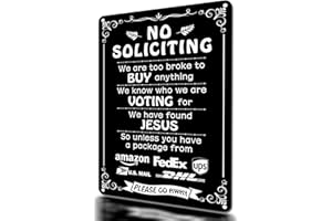 Humorous No Soliciting Decor Poster Front Door Home Decor- Funny "We're Voting for Jesus" Metal Wall Art for House - Perfect 