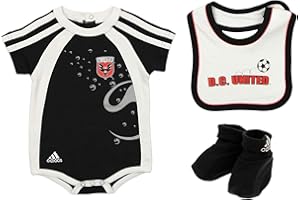 Outerstuff MLS Infant Boys D.C. United Soccer Club Goalie Creeper With Bib & Booties Set, 6-9 Months