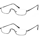 COVESATO Half Reading Glasses, Half Lens Frame Metal Readers for Women Men