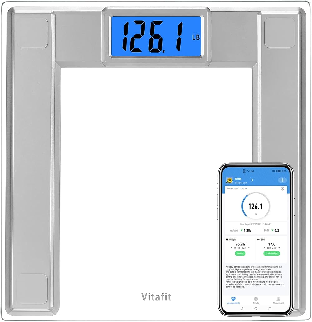 Vitafit 250kg Digital Bathroom Scale with App BMI Body Weight