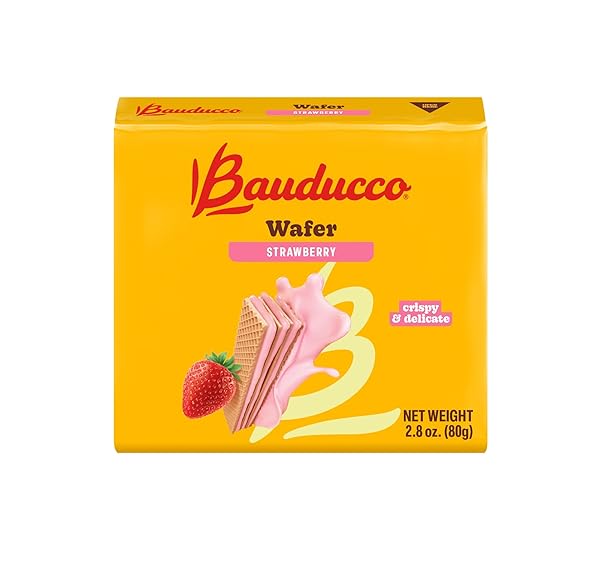 BAUDUCCO WAFER COOKIES, STRAWBERRY, 28 OZ (PACK OF 10) – CRISPY LAYERED WAFERS WITH RICH STRAWBERRY CREAM FILLING – INDULGENT SWEET SNACKS, DESSERTS & TREATS – INDIVIDUALLY WRAPPED