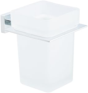 AmazonBasics Euro Toilet Brush Holder - Polished Chrome