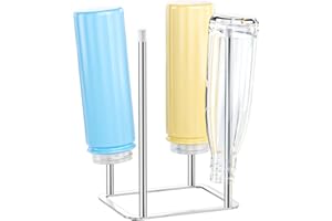 LOXSUN Water Bottle Drying Rack, Stainless Steel Baby Bottle Drying Rack Multifunctional Plastic Bag Stand Sports Bottles Drying Holder, Kitchen Stand Holder for Reusable Bags, Drinking Glasses, Cups