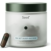 Seed PM-02 Sleep + Restore - for Adults - 30-Day Supply with Jar | Non-Habit Forming - Gentle Low-Dose Melatonin &amp; Ashwagandha - Supports Natural Sleep Rhythms&deg;