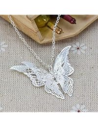 YULong HBK5313 - Collar con colgante de mariposa de plata de ley 925, 20.0 in