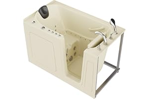 ANZZI Tubs Series Right Drain Quick Fill Walk-In Whirlpool and Air Tub with Powered Fast Drain in Biscuit Finish 32 in. x 60 in. | AMZ3260RBD