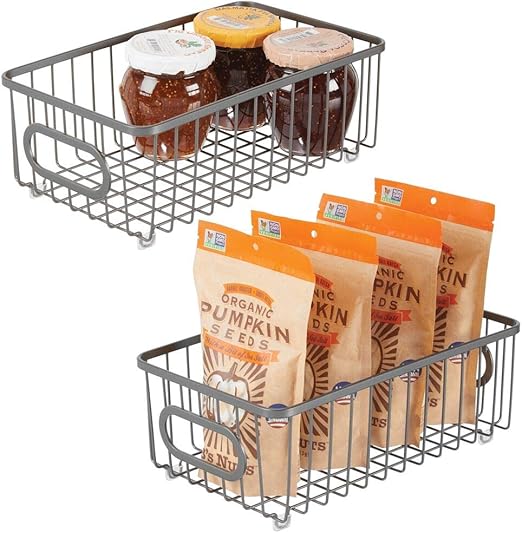 Amazon Com Mdesign Metal Farmhouse Kitchen Pantry Food Storage