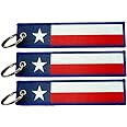 JAVD Texas Flag Keychain Tag with Key Ring - Keys, Cars, Motorcycles, Backpacks, Luggage and Gifts - EDC (3 Pack)