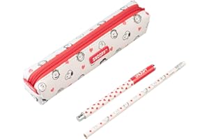 Grupo Erik School Pencil Case with Pen and Pencil - Snoopy Gifts for Dog Lovers | Back to School Supplies, Office Stationery 