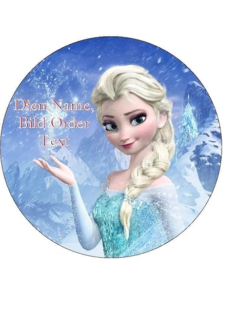 Tortenaufleger Elsa Eiskönigin 20cm mit Ihrem Text
