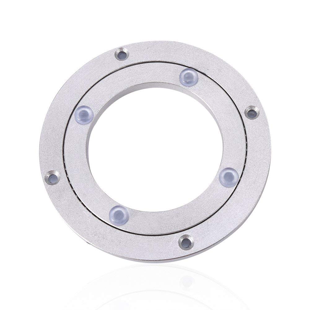 Yosoo Heavy Duty Aluminium Alloy Rotating Bearing Turntable Round Dining Table Smooth Swivel Plate (Size : 6inch)