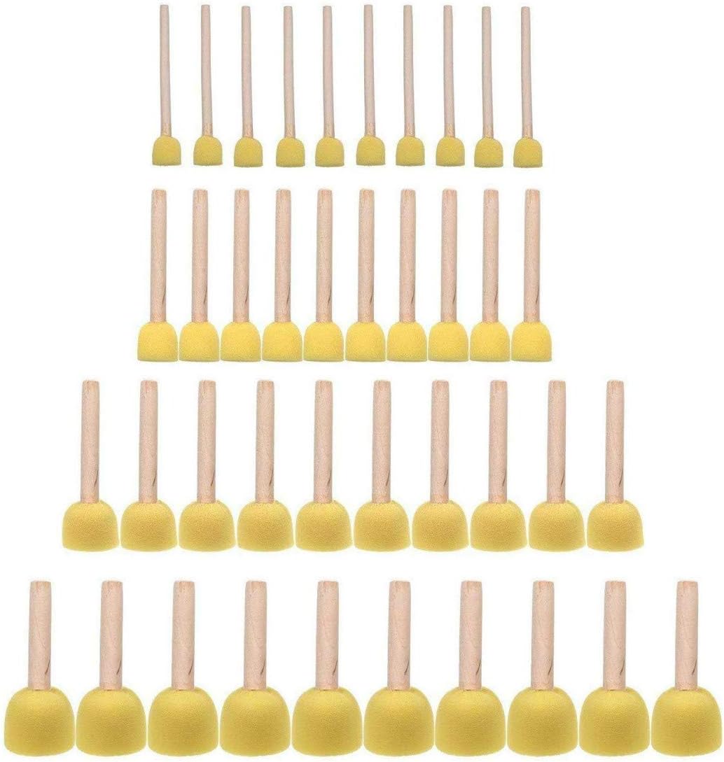 JMAF 40Pieces Assorted Size Round Sponges Brush Set, Paint