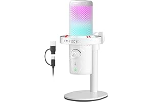 USB Microphone for PC Gaming, CMTECK Condenser Gaming Microphone with Quick Mute, RGB Indicator, Plug and Play, Desk Podcast 