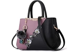 ELDA Purses and Handbags for Women Embroidery Top Handle Satchel Fashion Ladies Shoulder Bag Tote Purse Messenger Bags