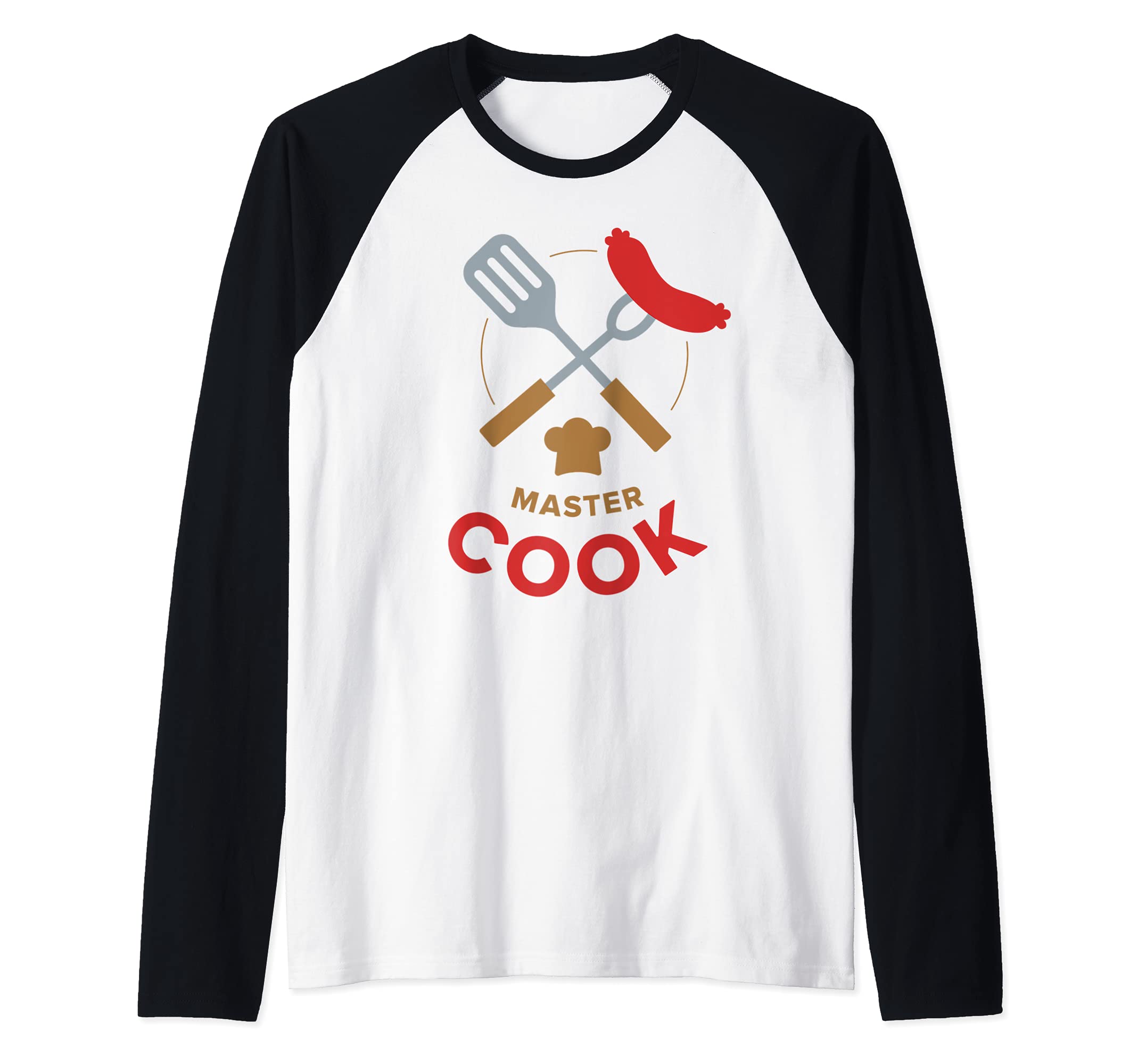 Master Cook BBQ Grilling Chef Raglan Baseball Tee