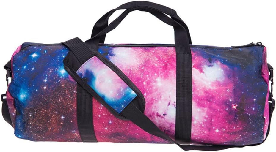 Beauty Smooth Design Lightweight Water-Resistant Folding Nylon Shoulder Bags or Holdall Pink Gym Sports Bag (Galaxy Pink)