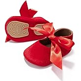 KIDSUN Infant Baby Girls Mary Jane Shoes Non-Slip Rubber Sole Ballet Slippers Princess Dress Wedding Shoe Newborn Crib Shoes First Walkers Shoes