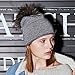 Winter Beanie Hats for Women Real Fur Pom Pom Slouchy Beanies Bobble Ski Cap