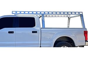 BLACK HORSE OFF ROAD Black Horse Heavy Duty Ladder Rack Over Cab System 6.5' Bed Silver Aluminum Compatible with All 3/4-ton Trucks with 6.4ft to 6.7ft Bed Length Not Compatible with tonneau covers-CSFRHD65