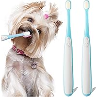 MoonyMars Small Dog Toothbrush, Cat & Puppy Tooth Brushing Kit, Ultra Soft & Mini Head Tooth Brush for Kitten & Tiny Pet, Dog