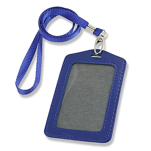 Badge Holder, Wisdompro Double Sided PU Leather ID Badge Card Holder