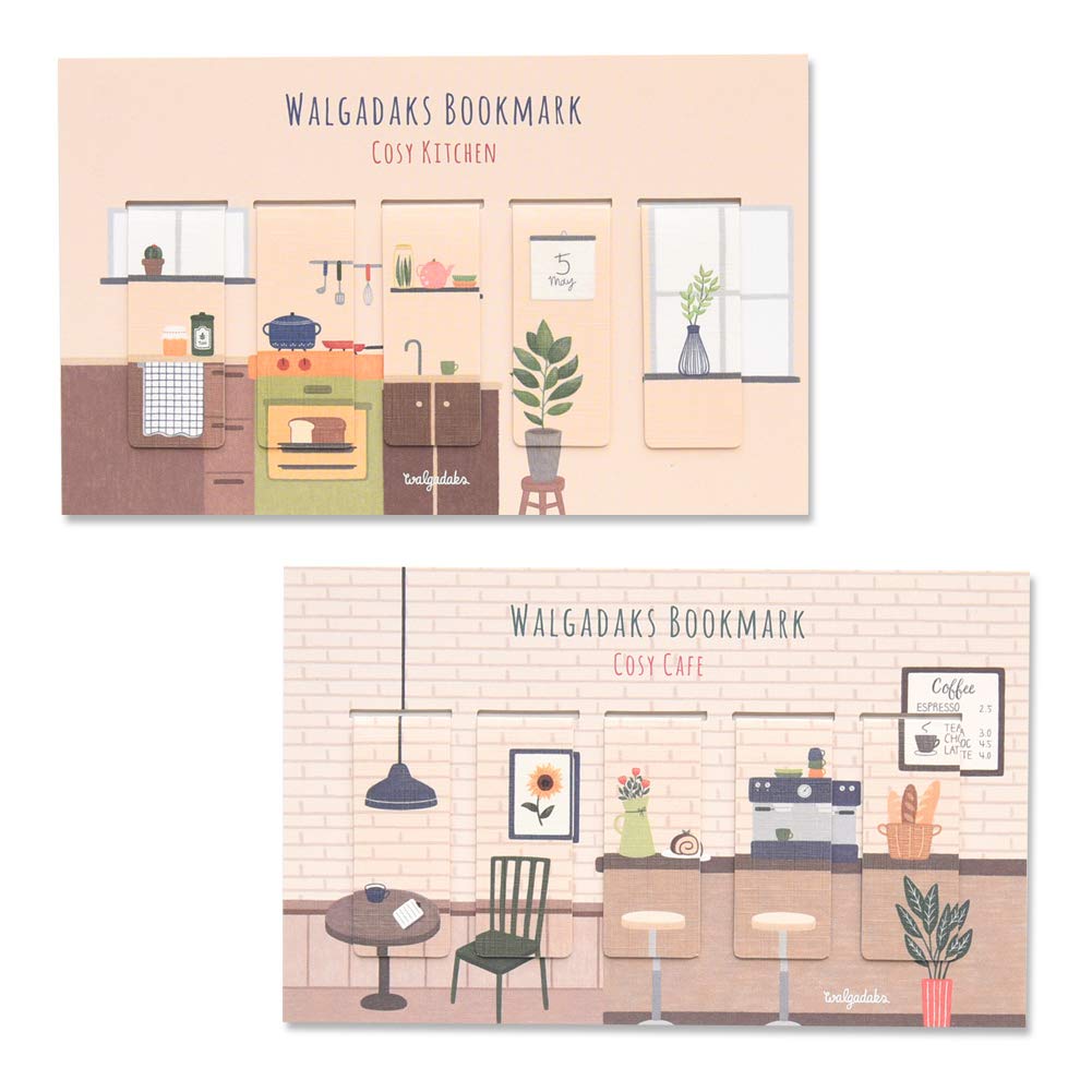 Monolike Magnetic Bookmarks Cosy Kitchen + Cosy Cafe, 10 Pieces