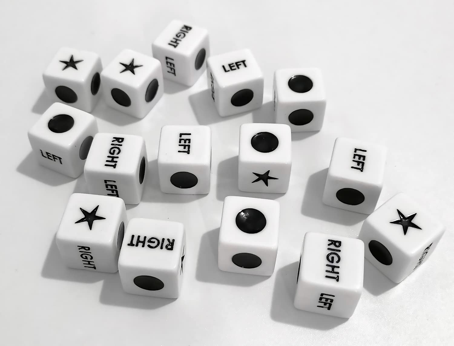 ZLIXING 15 Pcs Dice for Left Right Center Dice Game Prime Only Dice Family Board Games Accessories