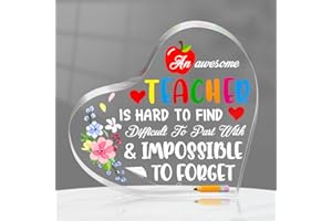 PETCEE Teacher Appreciation Gifts for Women - Thank You Teacher Paperweight Graduation Gift Present for Teachers End of Year Gifts for Retirement Teachers Christmas Decorations