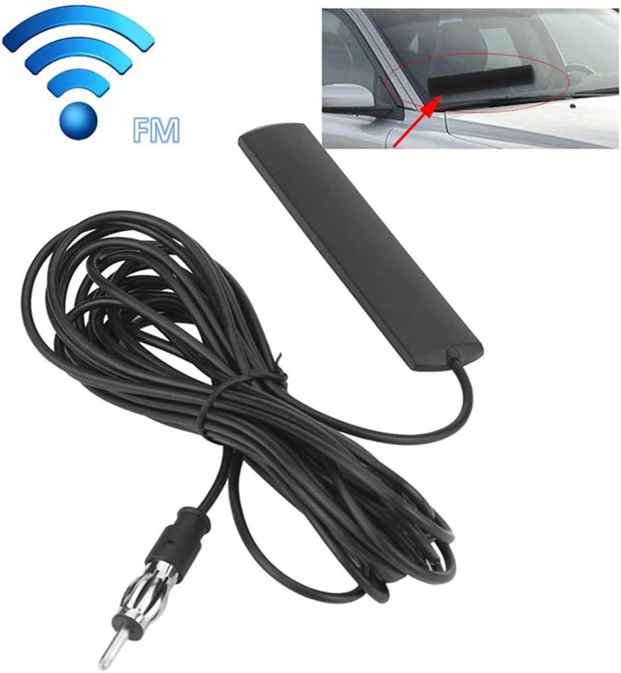 Amazon Qiilu 自動車ラジオ/FM/AMモードアンテナ 貼り付けアンテナ カーラジオ用 ラジオアンテナ FMアンテナ 信号増幅